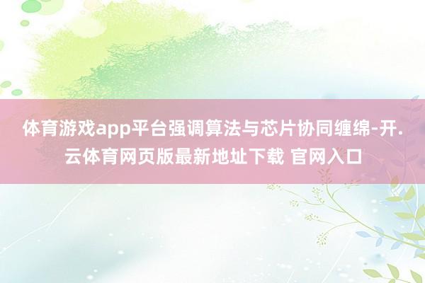 体育游戏app平台强调算法与芯片协同缠绵-开.云体育网页版最新地址下载 官网入口