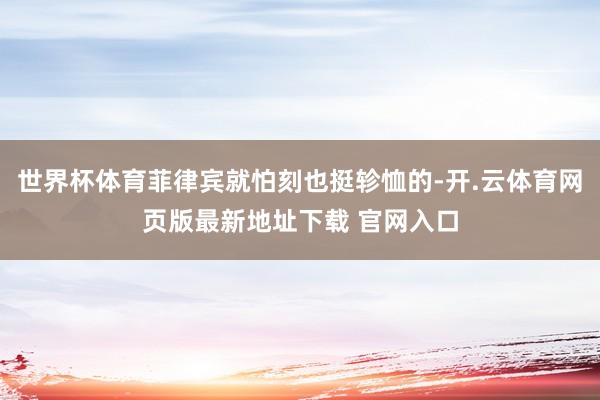 世界杯体育菲律宾就怕刻也挺轸恤的-开.云体育网页版最新地址下载 官网入口